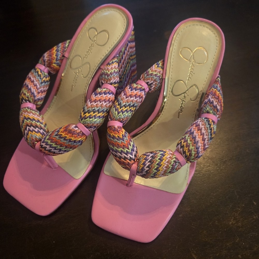 Jessica Simpson Pink and Multicolor Sandals